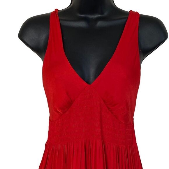 Urban Outfitters Valerie Smocked Satin Midi Dress Sz S - Picture 7 of 16